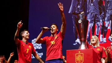 Morata y Rodri en la celebración por la Eurocopa 