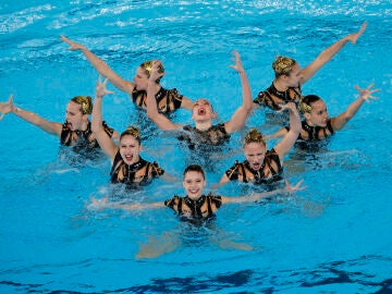  España en la prueba de Rutina Acrobática por equipos femeninos de Natación Artística