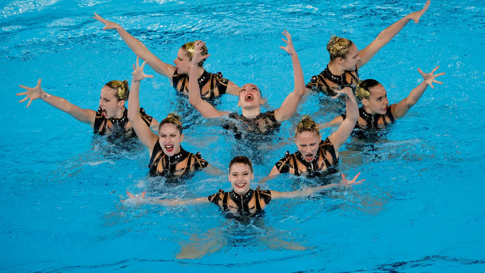 España en la prueba de Rutina Acrobática por equipos femeninos de Natación Artística España en la prueba de Rutina Acrobática por equipos femeninos de Natación Artística