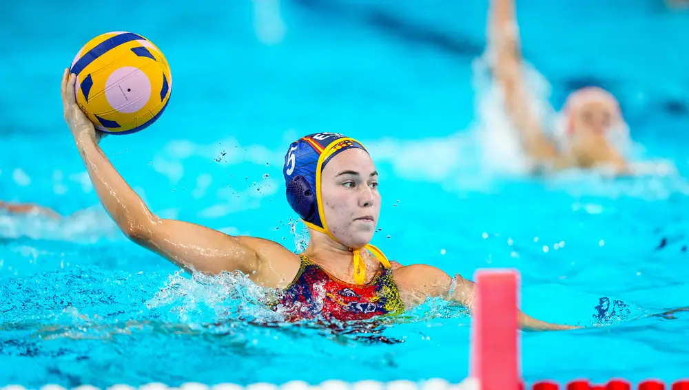 Nona Pérez durante un partido de waterpolo en los Juegos Olímpicos de París 2024 Nona Pérez durante un partido de waterpolo en los Juegos Olímpicos de París 2024