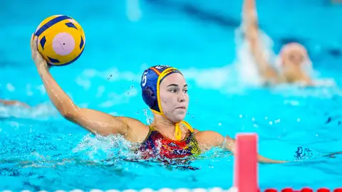 Nona Pérez durante un partido de waterpolo en los Juegos Olímpicos de París 2024 Nona Pérez durante un partido de waterpolo en los Juegos Olímpicos de París 2024