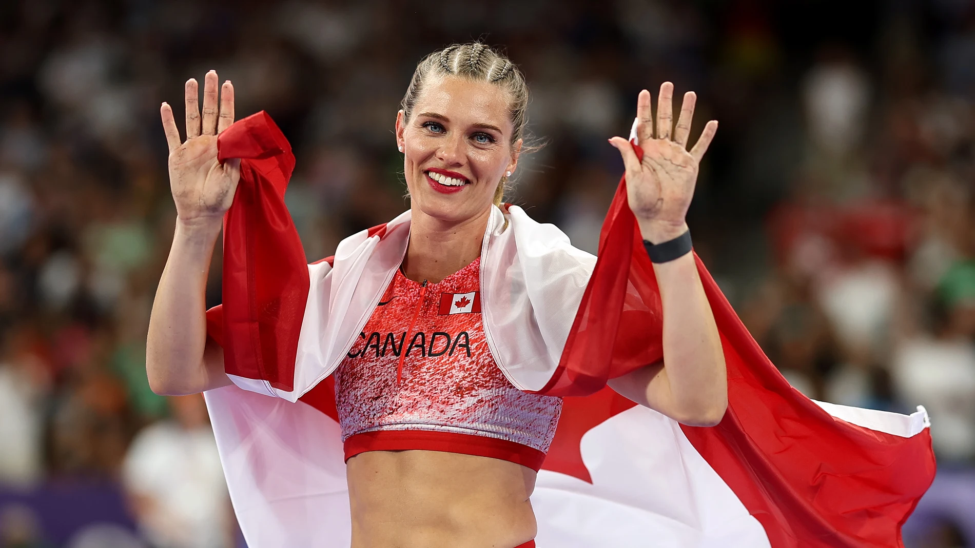 La pertiguista Alysha Newman en París 2024 La pertiguista Alysha Newman en París 2024