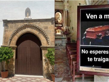 Iglesia Parroquial de la de la Purísima Concepción de Gerena, Sevilla y una imagen de Facebook de la parroquia