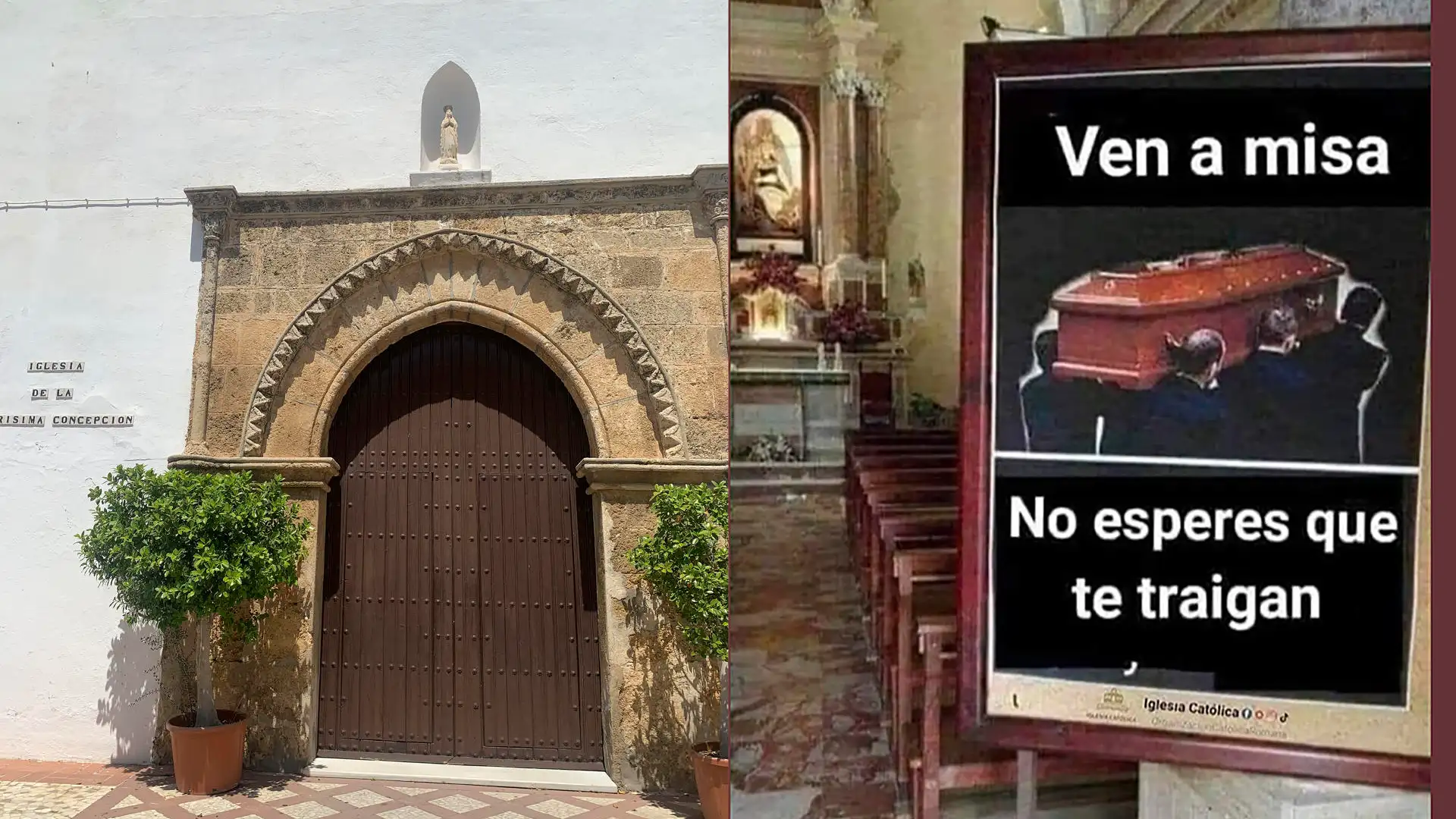 Iglesia Parroquial de la de la Pur&iacute;sima Concepci&oacute;n de Gerena, Sevilla y una imagen de Facebook de la parroquia