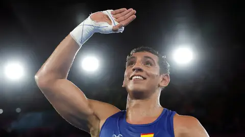 El boxeador Ayoub Ghadfa en París 2024 El boxeador Ayoub Ghadfa en París 2024