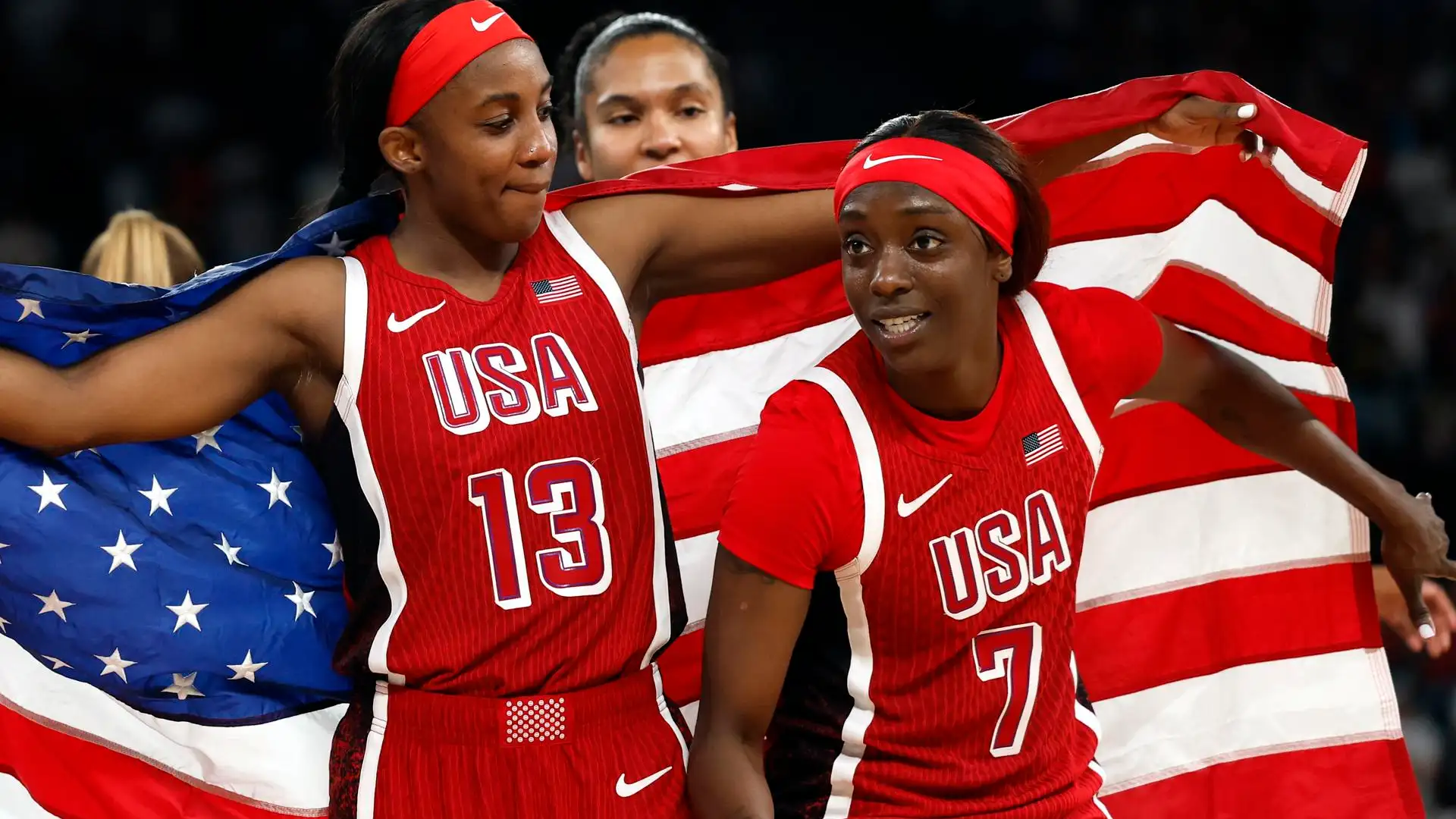 Las jugadoras de Estados Unidos celebran la victoria Las jugadoras de Estados Unidos celebran la victoria