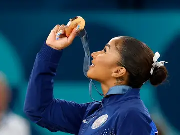 La gimnasta estadounidense Jordan Chiles en los Juegos Olímpicos de París 2024 La gimnasta estadounidense Jordan Chiles en los Juegos Olímpicos de París 2024
