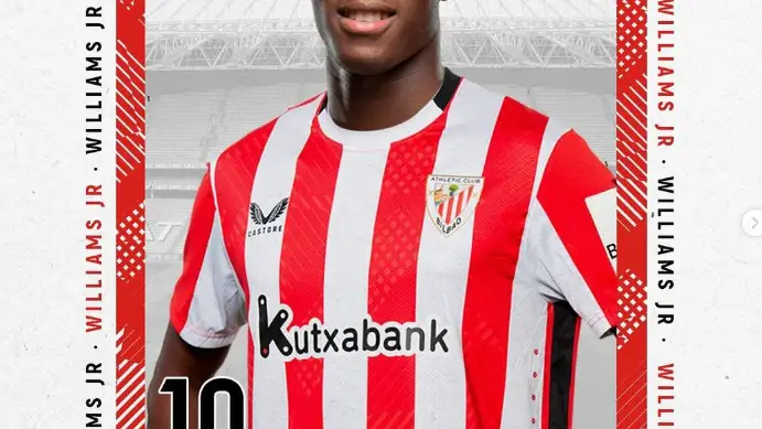 El nuevo dorsal de Nico Williams con el Athletic El nuevo dorsal de Nico Williams con el Athletic
