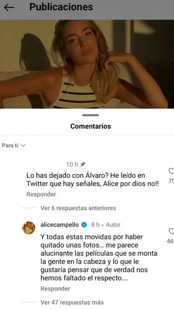 Alice Campello desmentía ayer los rumores de separación Alice Campello desmentía ayer los rumores de separación