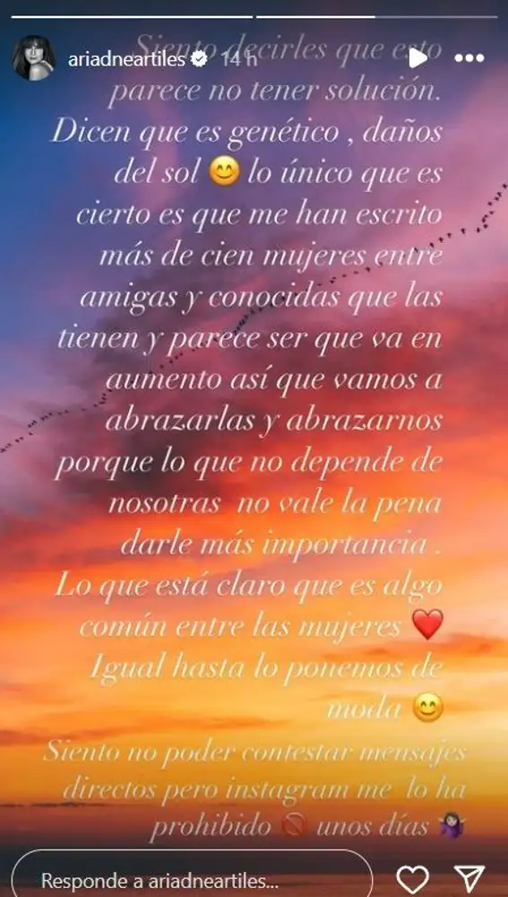 Respuesta de Ariadne Artiles sobre las manchas blancas Respuesta de Ariadne Artiles sobre las manchas blancas