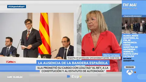 Gloria Campos analiza los símbolos durante la investidura de Salvador Illa Gloria Campos analiza los símbolos durante la investidura de Salvador Illa