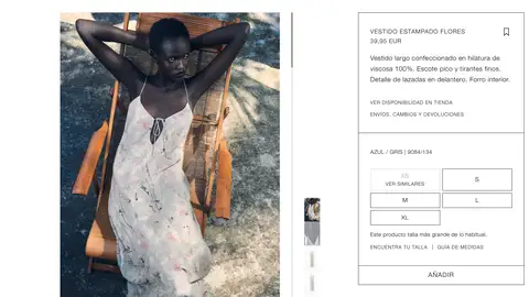 Vestido de color blanco con estampado floral Vestido de color blanco con estampado flora