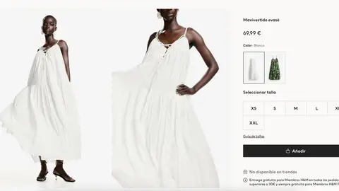 Vestido maxi de color blanco Vestido maxi de color blanco