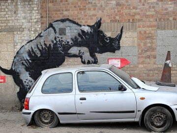 Una nueva obra de arte con temática animal del artista callejero británico Banksy