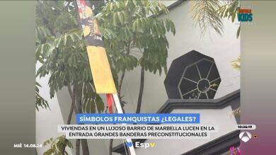 Banderas franquistas, un adorno común en urbanizaciones de Marbella: 
