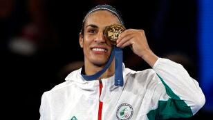 Imane Khelif en la final de boxeo de los Juegos Ol&iacute;mpicos de Par&iacute;s 2024