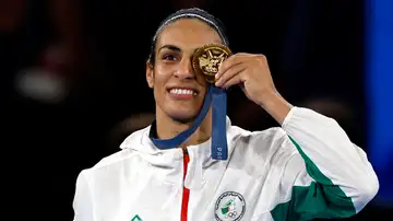 Imane Khelif en la final de boxeo de los Juegos Olímpicos de París 2024 Imane Khelif en la final de boxeo de los Juegos Olímpicos de París 2024