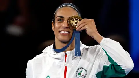 Imane Khelif en la final de boxeo de los Juegos Olímpicos de París 2024 Imane Khelif en la final de boxeo de los Juegos Olímpicos de París 2024