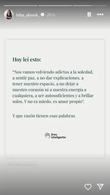 La reflexión de Hiba Abouk en Instagram La reflexión de Hiba Abouk en Instagram