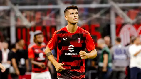 Álvaro Morata en su debut con el AC Milan Álvaro Morata en su debut con el AC Milan