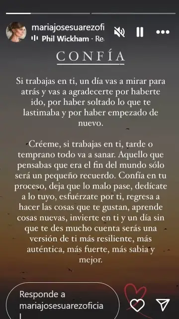 Reflexión de María José Suárez en Instagram Reflexión de María José Suárez en Instagram