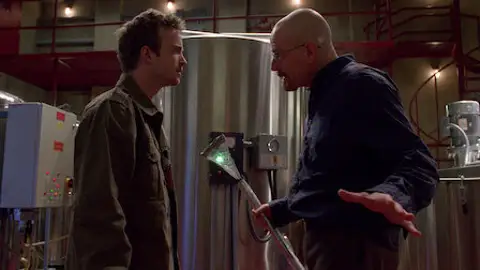 Walter y Jesse en el episodio Mosca de Breaking Bad Walter y Jesse en el episodio Mosca de Breaking Bad