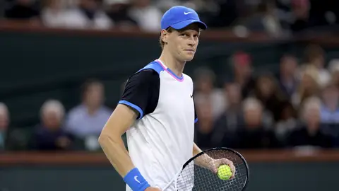 Jannik Sinner durante Indian Wells 2024, torneo en el que dio positivo Jannik Sinner durante Indian Wells 2024, torneo en el que dio positivo