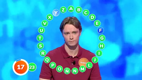 Manu acepta el desafío de Nacho en El Rosco… ¡y logra un heroico empate a 23 aciertos! Manu acepta el desafío de Nacho en El Rosco… ¡y logra un heroico empate a 23 aciertos!