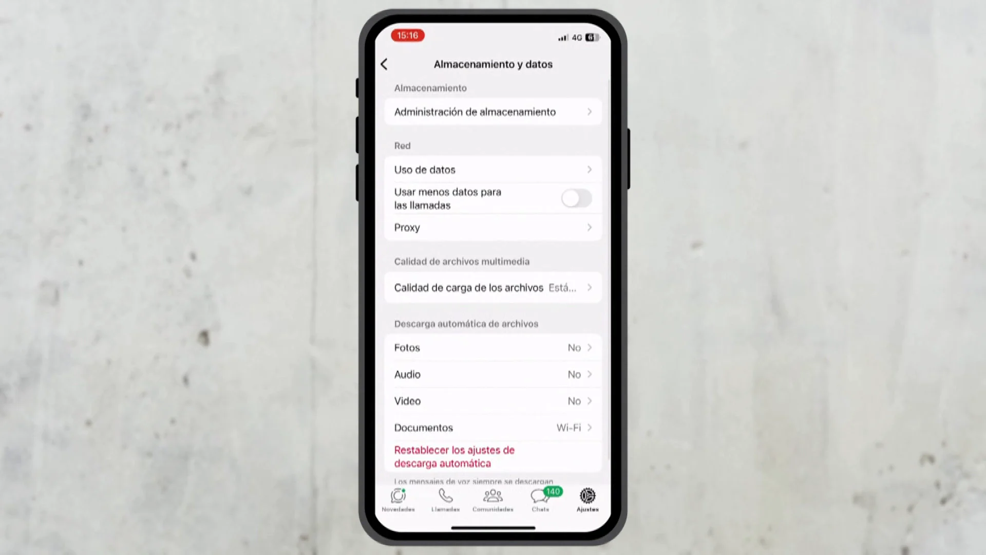 Pantalla con los permisos de acceso a un móvil Pantalla con los permisos de acceso a un móvil