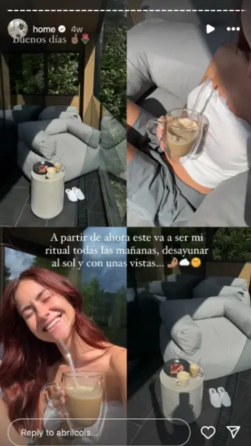 Captura de un story de Abril Cols en la terraza de su casa en Andorra Captura de un story de Abril Cols en la terraza de su casa en Andorra