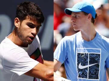 Alcaraz y Sinner entrenando en las pistas del US Open