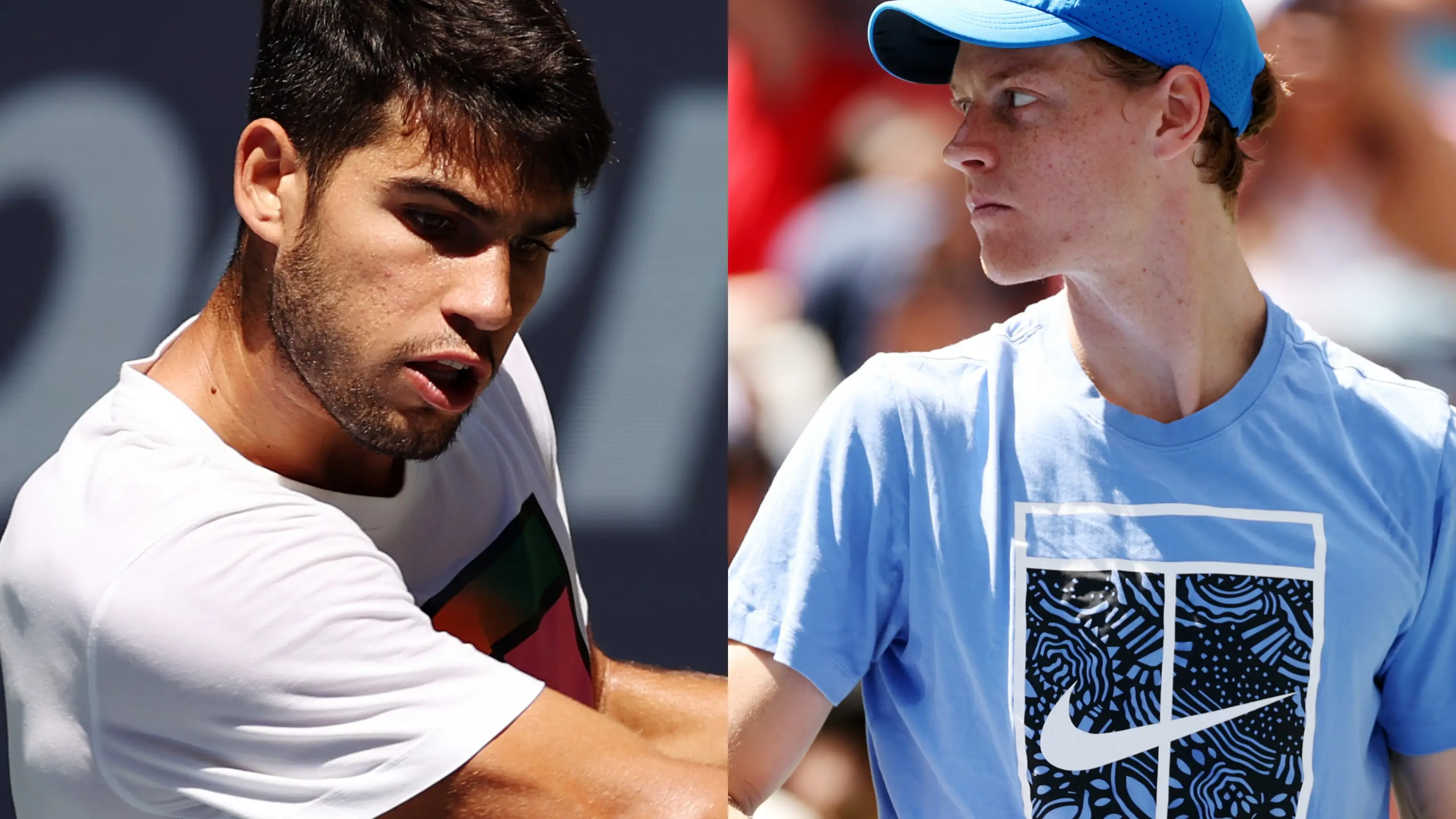 Alcaraz y Sinner entrenando en las pistas del US Open
