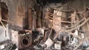 Imagen del interior de los edificios que sufrieron un incendio en Campanar, Valencia