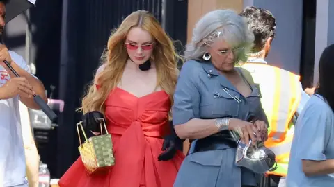 Lindsay Lohan y Jamie Lee Curtis en el rodaje de Ponte en mi lugar 2 Lindsay Lohan y Jamie Lee Curtis en el rodaje de Ponte en mi lugar 2