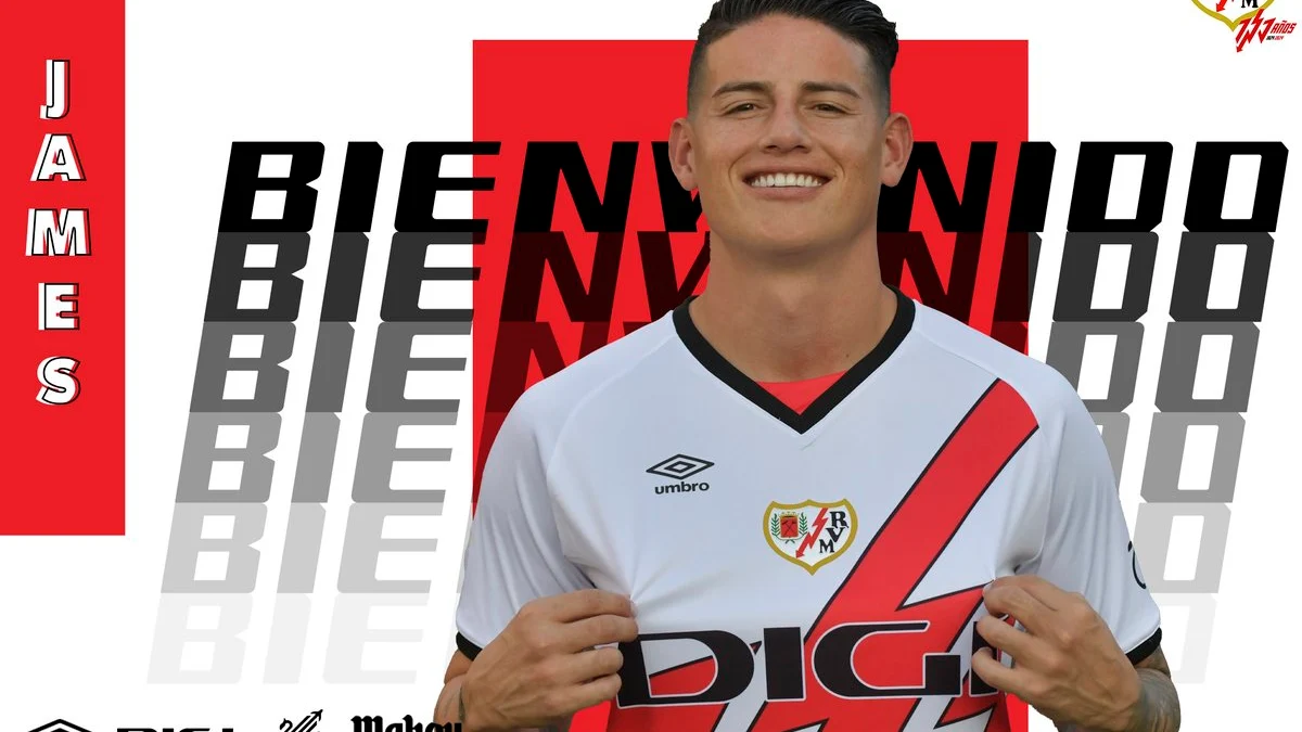 James Rodríguez posa con la camiseta del Rayo Vallecano James Rodríguez posa con la camiseta del Rayo Vallecano