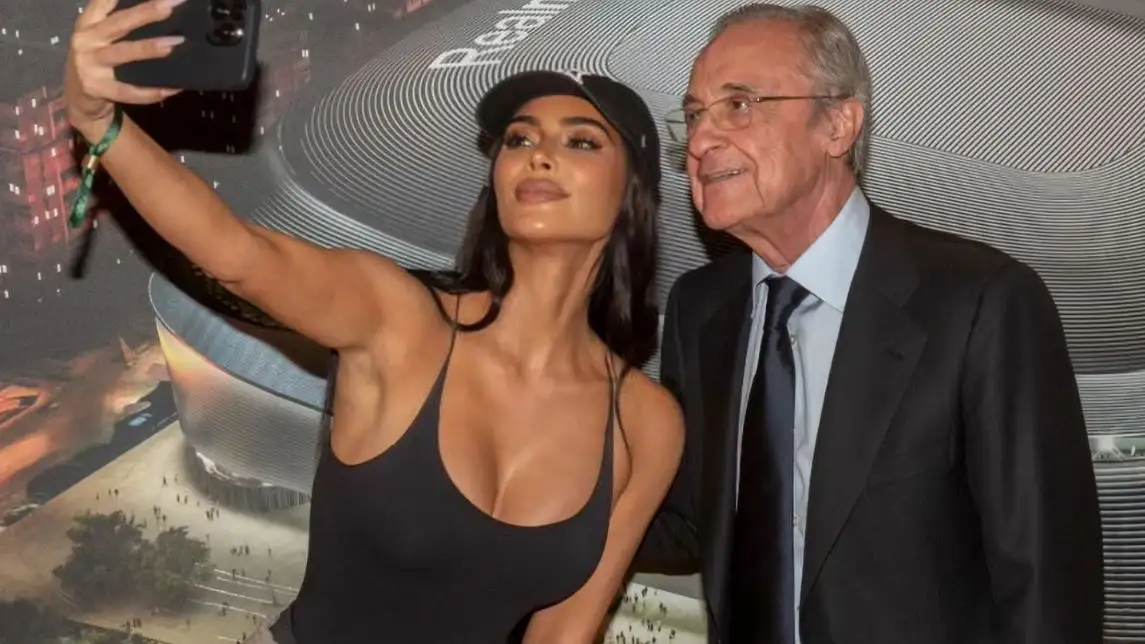 Kim Kardashian se fotografía con Florentino Pérez Kim Kardashian se fotografía con Florentino Pérez