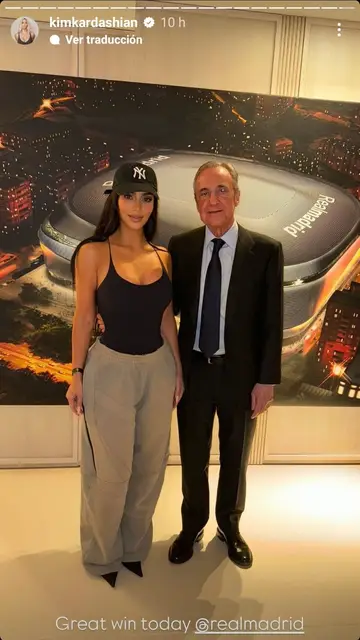 Kim Kardashian junto a Florentino Pérez Kim Kardashian junto a Florentino Pérez