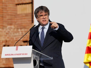 Imagen de archivo del pasado 8 de agosto del expresidente catalán Carles Puigdemont