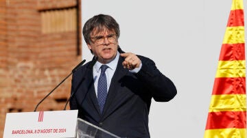 Imagen de archivo del pasado 8 de agosto del expresidente catalán Carles Puigdemont