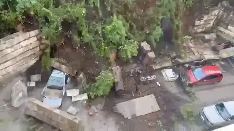derrumbe de muro en Rusia derrumbe de muro en Rusia