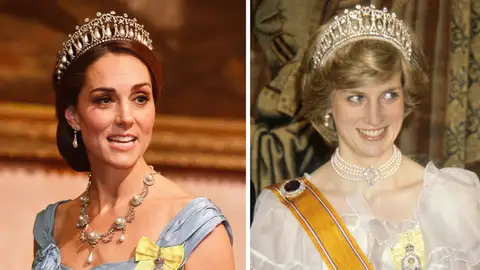 Kate Middleton y Lady Di luciendo la misma tiara Kate Middleton y Lady Di luciendo la misma tiara