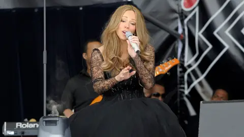 Mariah Carey en un concierto Mariah Carey en un concierto