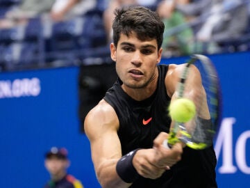 Carlos Alcaraz en su debut en el US Open