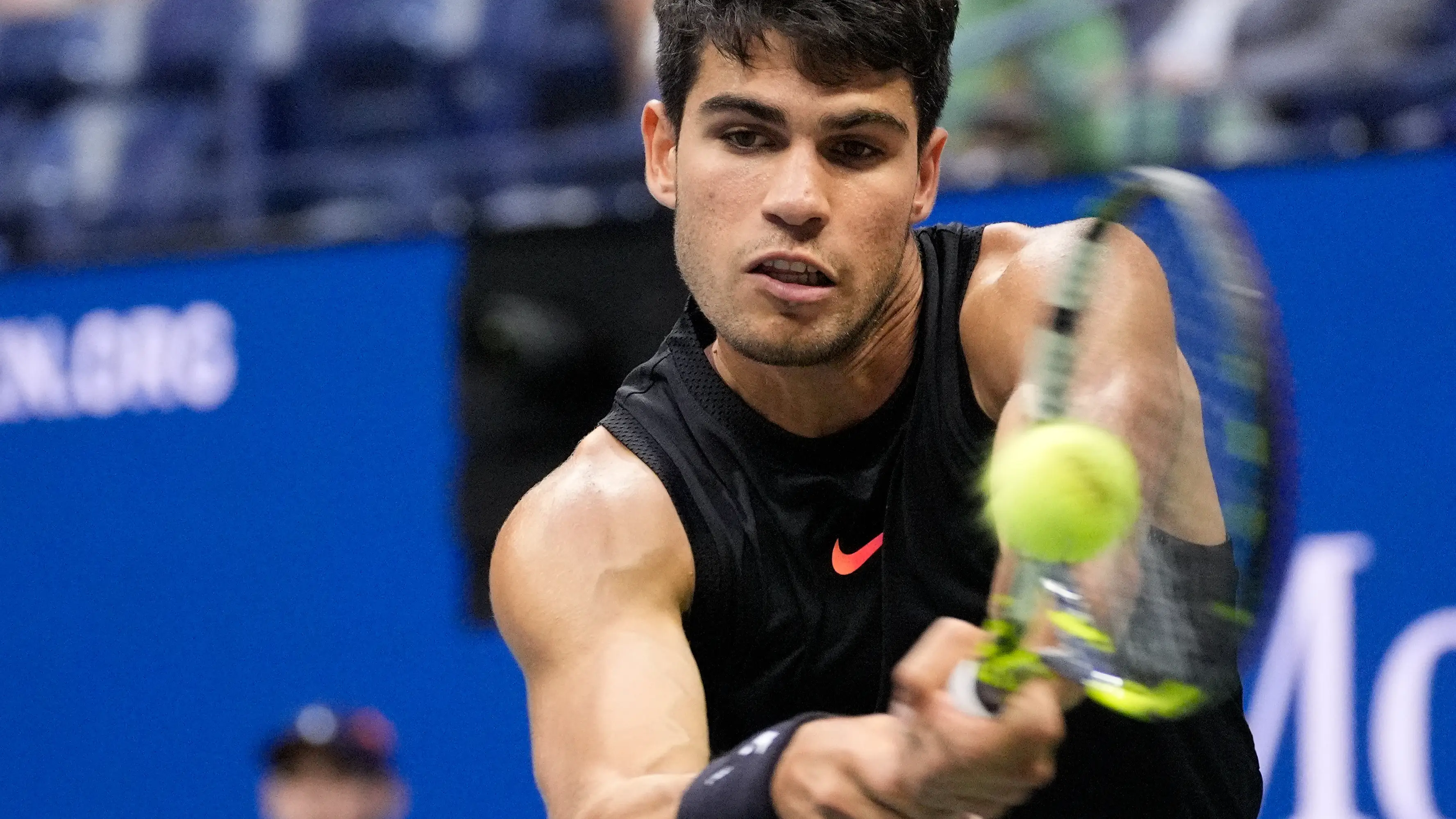 Carlos Alcaraz en su debut en el US Open
