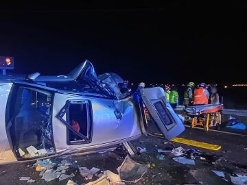 Accidente entre tres coches en la AP-7 en Moncofa