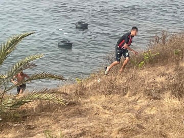 Imagen de esta semana de los migrantes que han conseguido alcanzar la costa de Ceuta