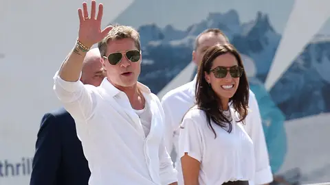Brad Pitt e Inés de Ramón en Venecia Brad Pitt e Inés de Ramón en Venecia