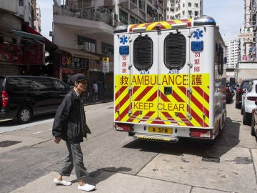 Ambulancia de China, imagen de archivo