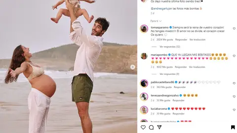 Marta Pombo y Luis Zamalloa con su hija Matilda Marta Pombo y Luis Zamalloa con su hija Matilda