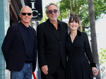Michael Keaton, Tim Burton y Winona Ryder Michael Keaton, Tim Burton y Winona Ryder